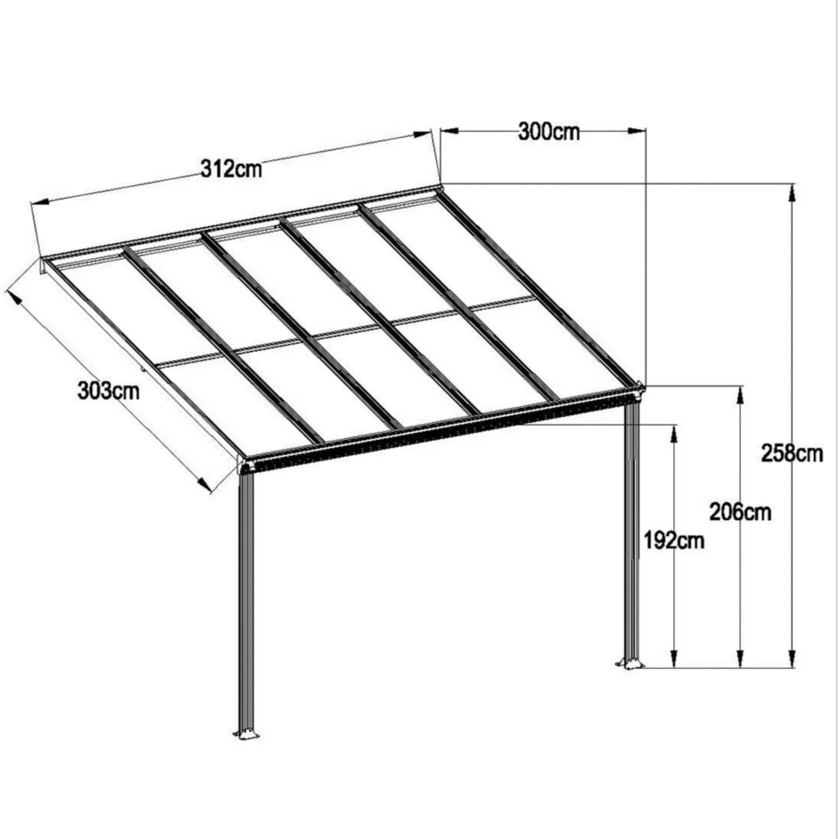 Home Deluxe 8396 Terrassenüberdachung Solis, 312 X 226/278 X 303 Cm - Image 2