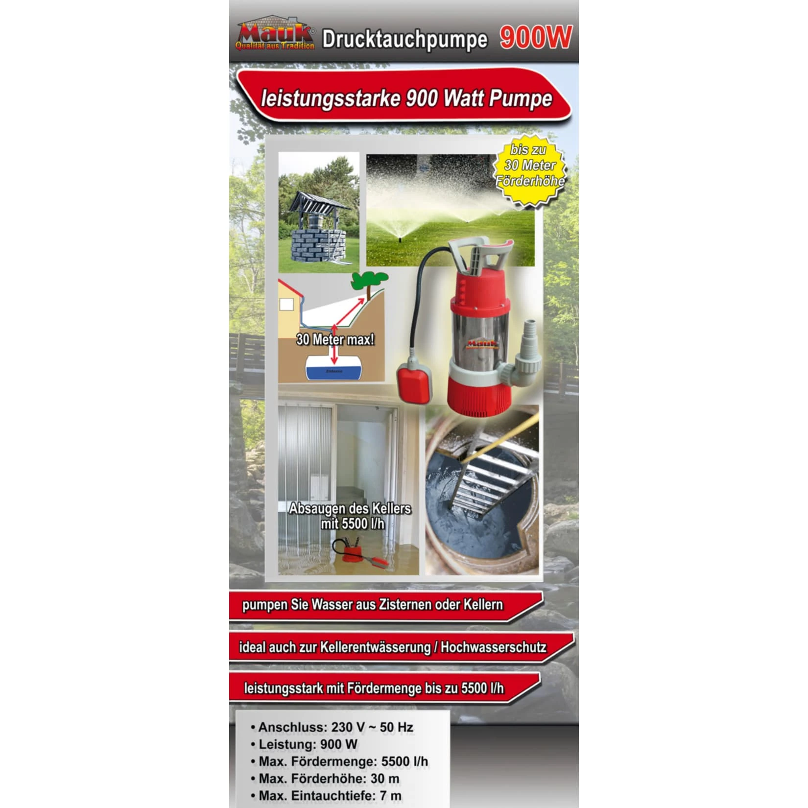 Mauk Drucktauchpumpe 900 W - Image 2