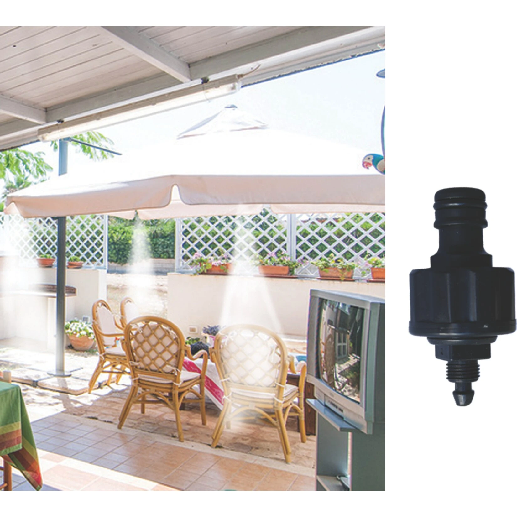 MAUK Sprühnebel Kühlanlage Für Garten-Wasseranschluss