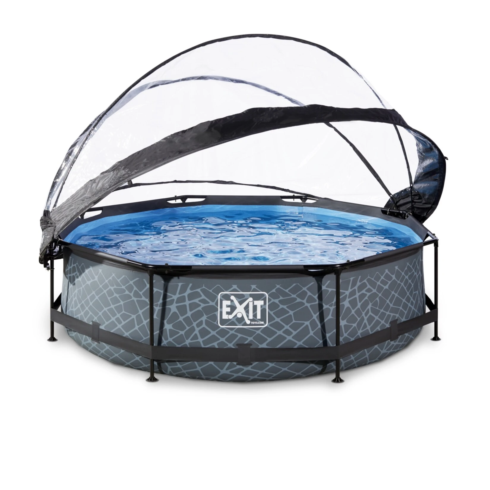 EXIT Aufstellbecken Ø 300 X 76 Cm Inkl. Sonnendach, Grau - Image 2