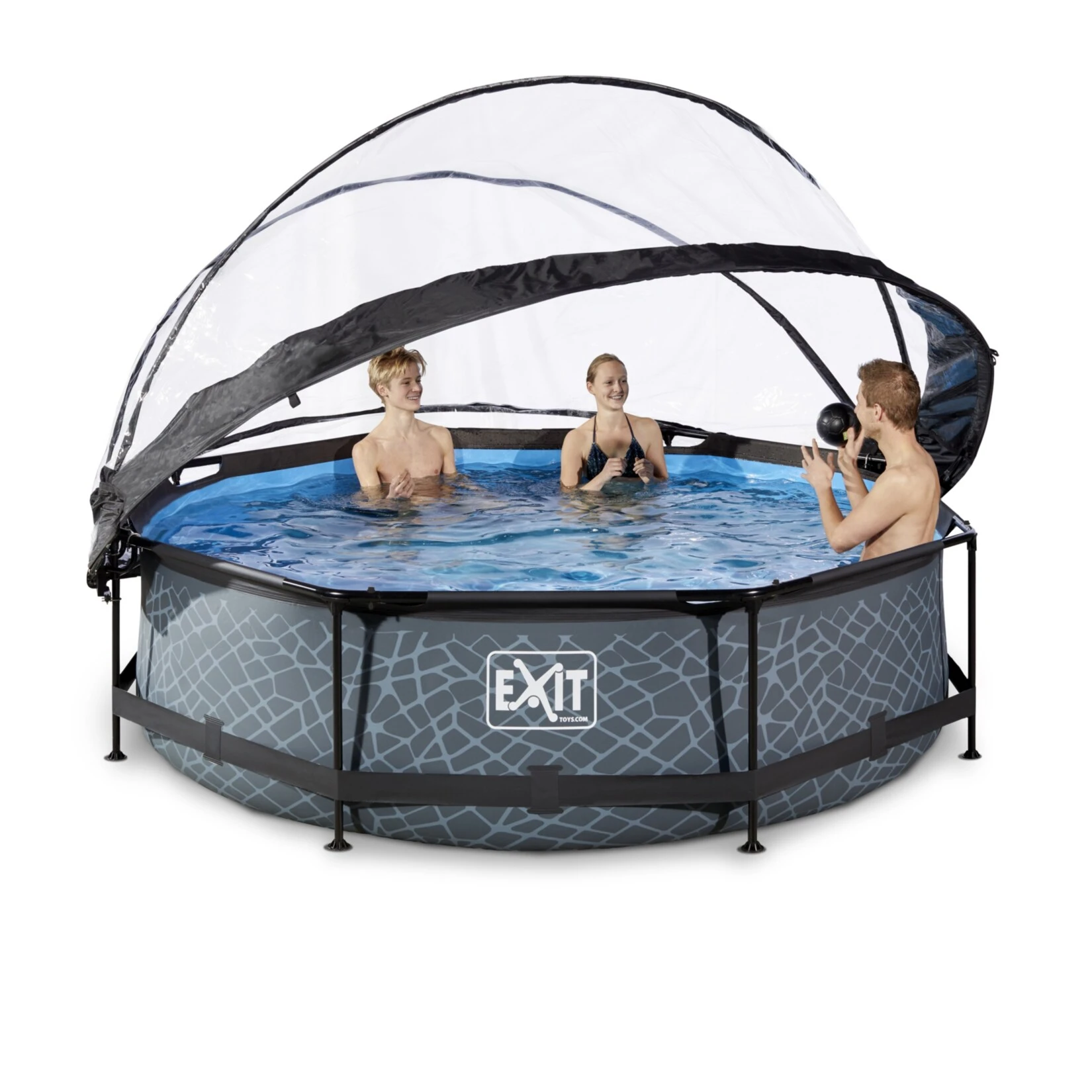 EXIT Aufstellbecken Ø 300 X 76 Cm Inkl. Sonnendach, Grau - Image 3