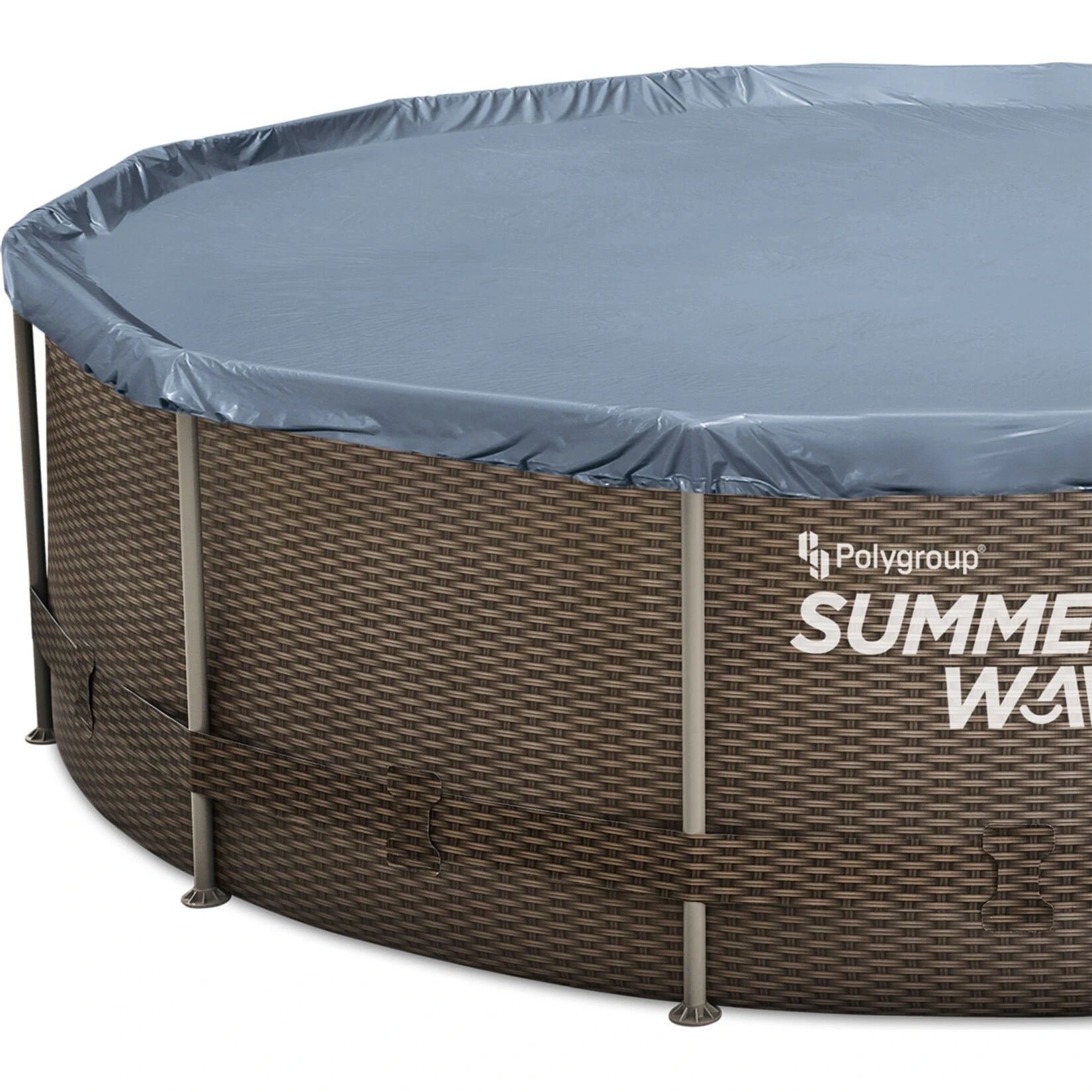Summer Waves Active Frame Ø366x91 Cm Rattan Braun