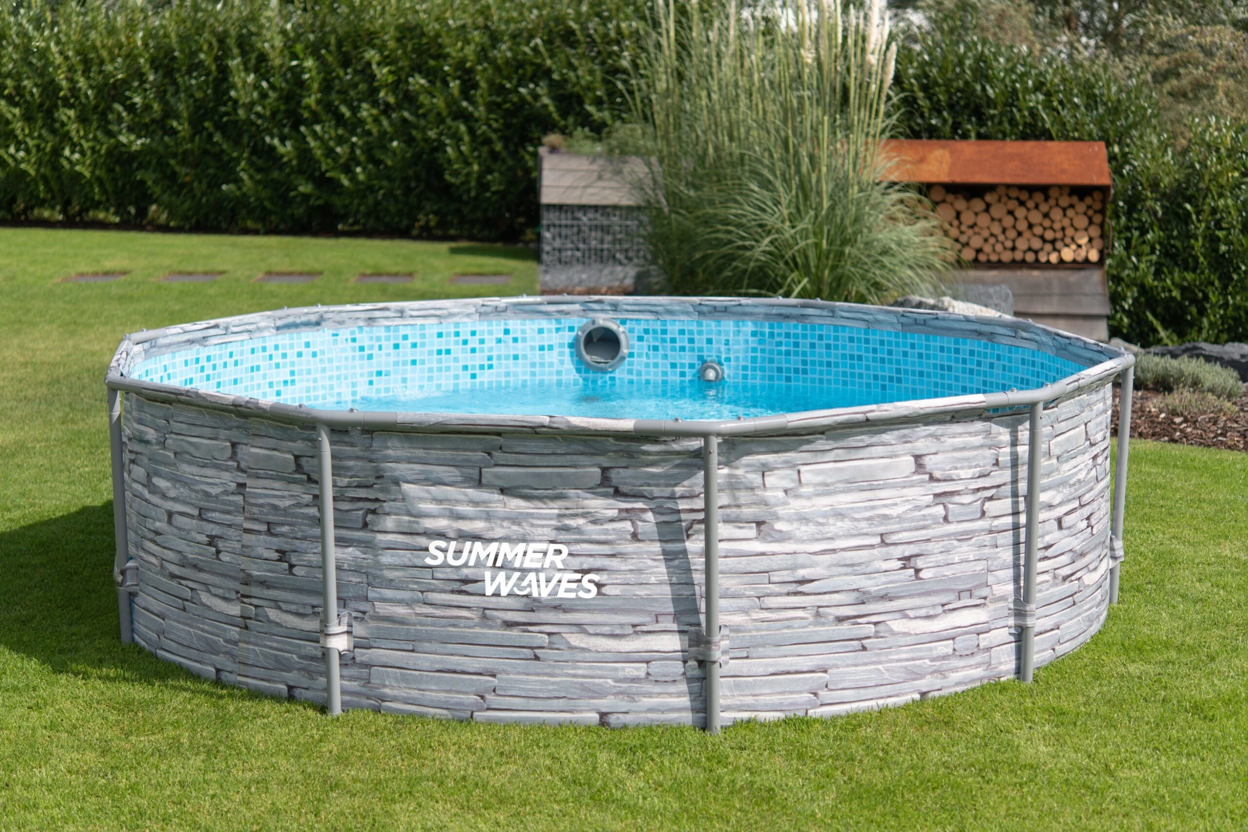 Summer Waves Active Frame Ø305x76 Cm Stein Grau - Image 2