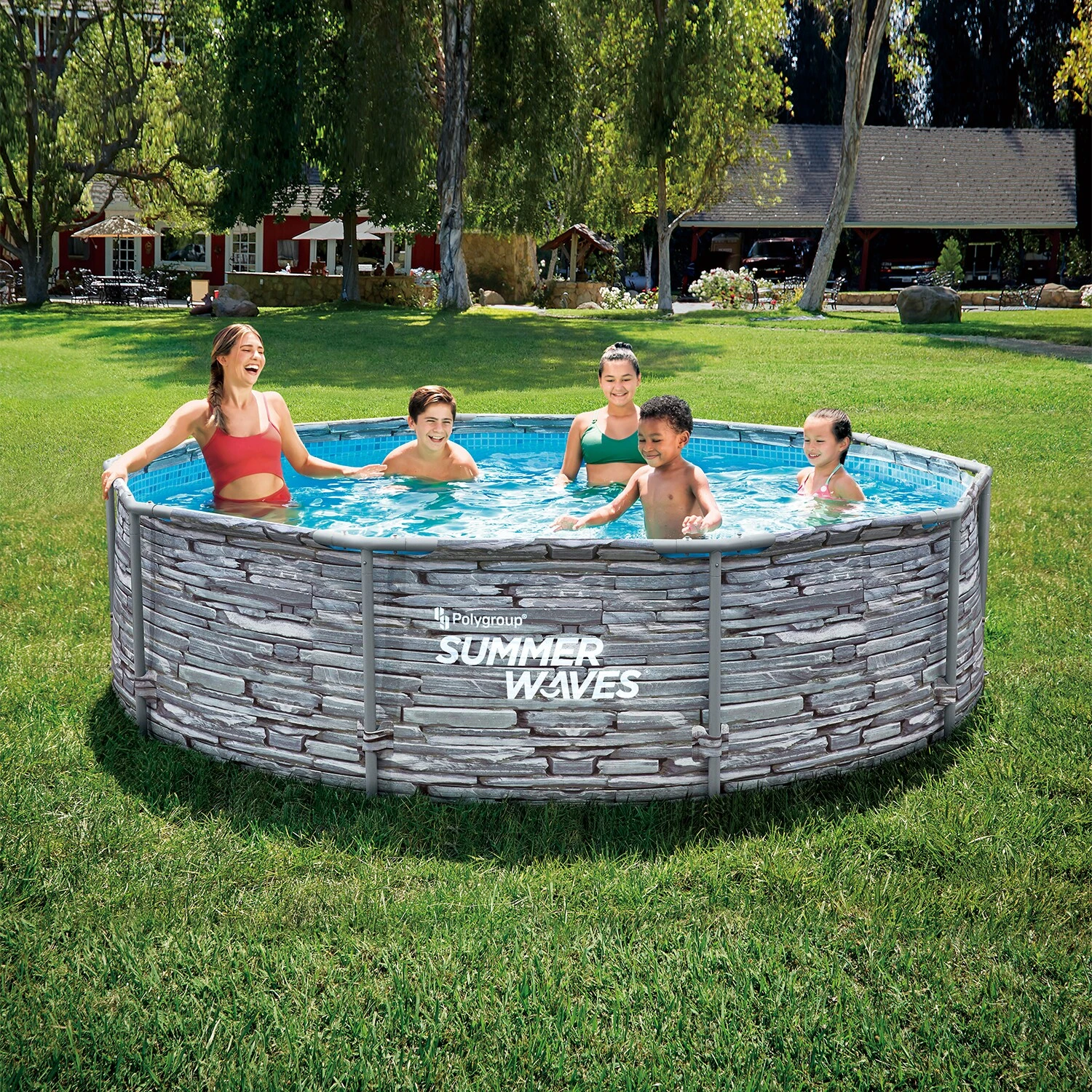 Summer Waves Active Frame Ø305x76 Cm Stein Grau - Image 3