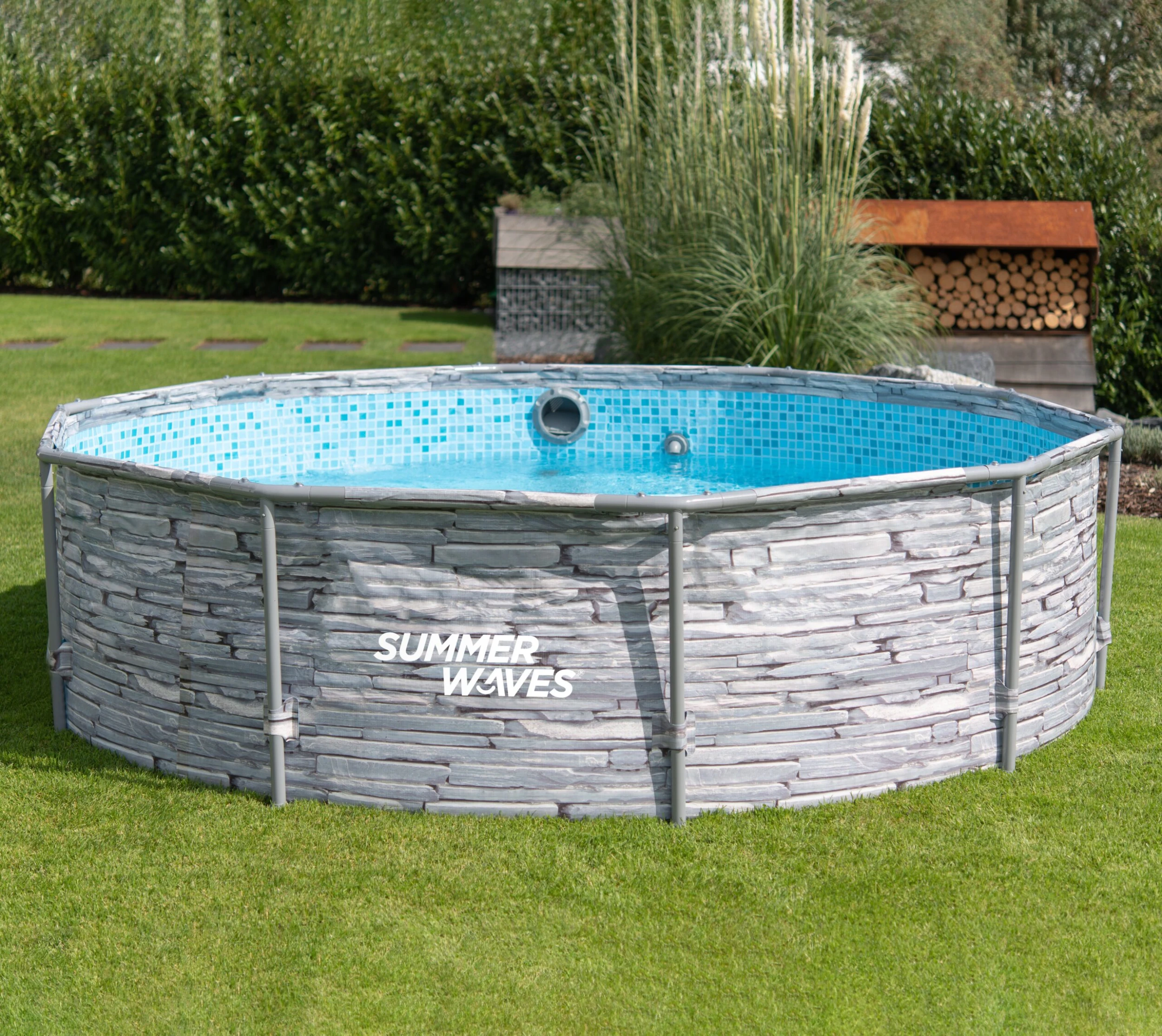 Summer Waves Active Frame Ø305x76 Cm Stein Grau - Image 4