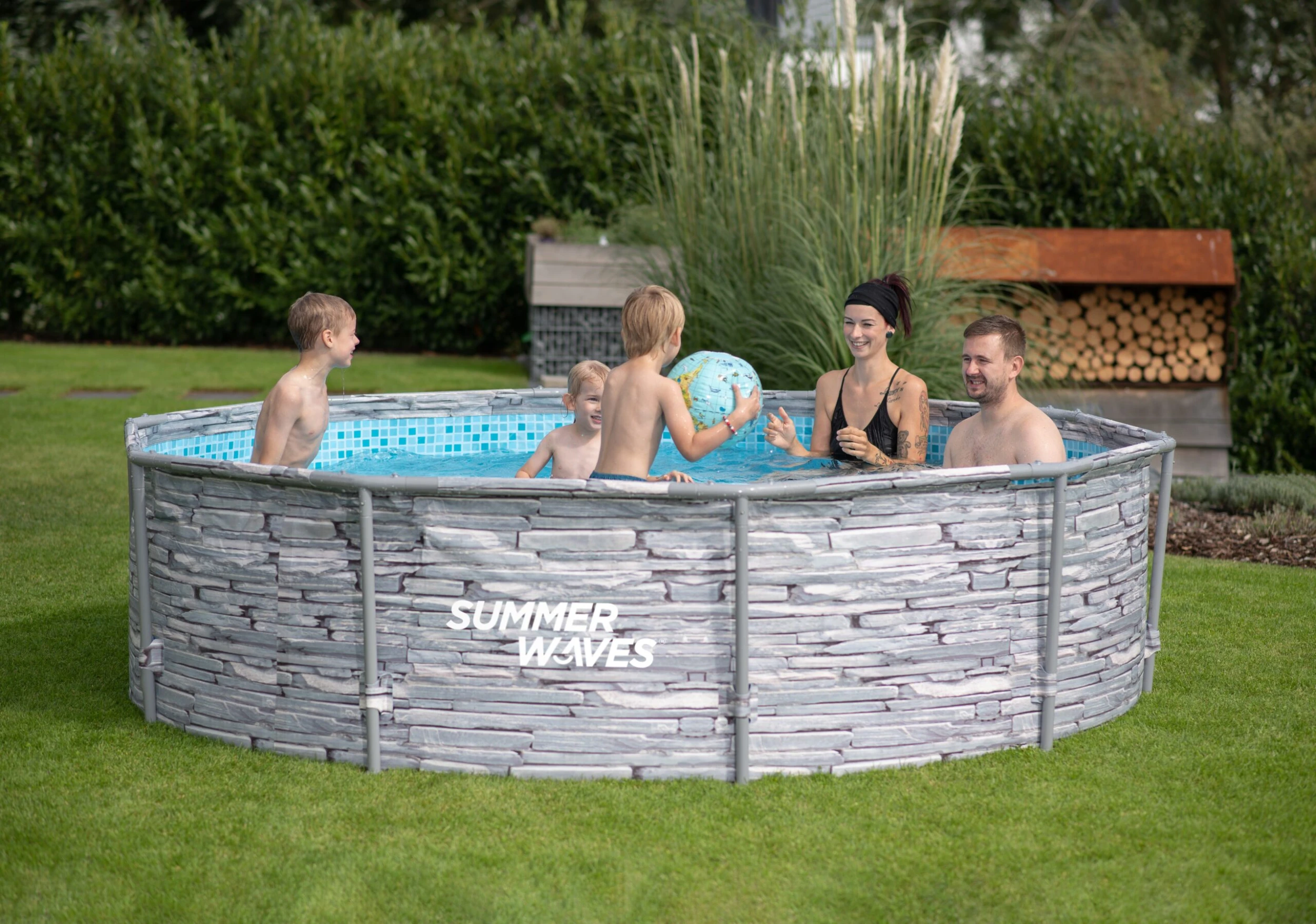 Summer Waves Active Frame Ø305x76 Cm Stein Grau - Image 6