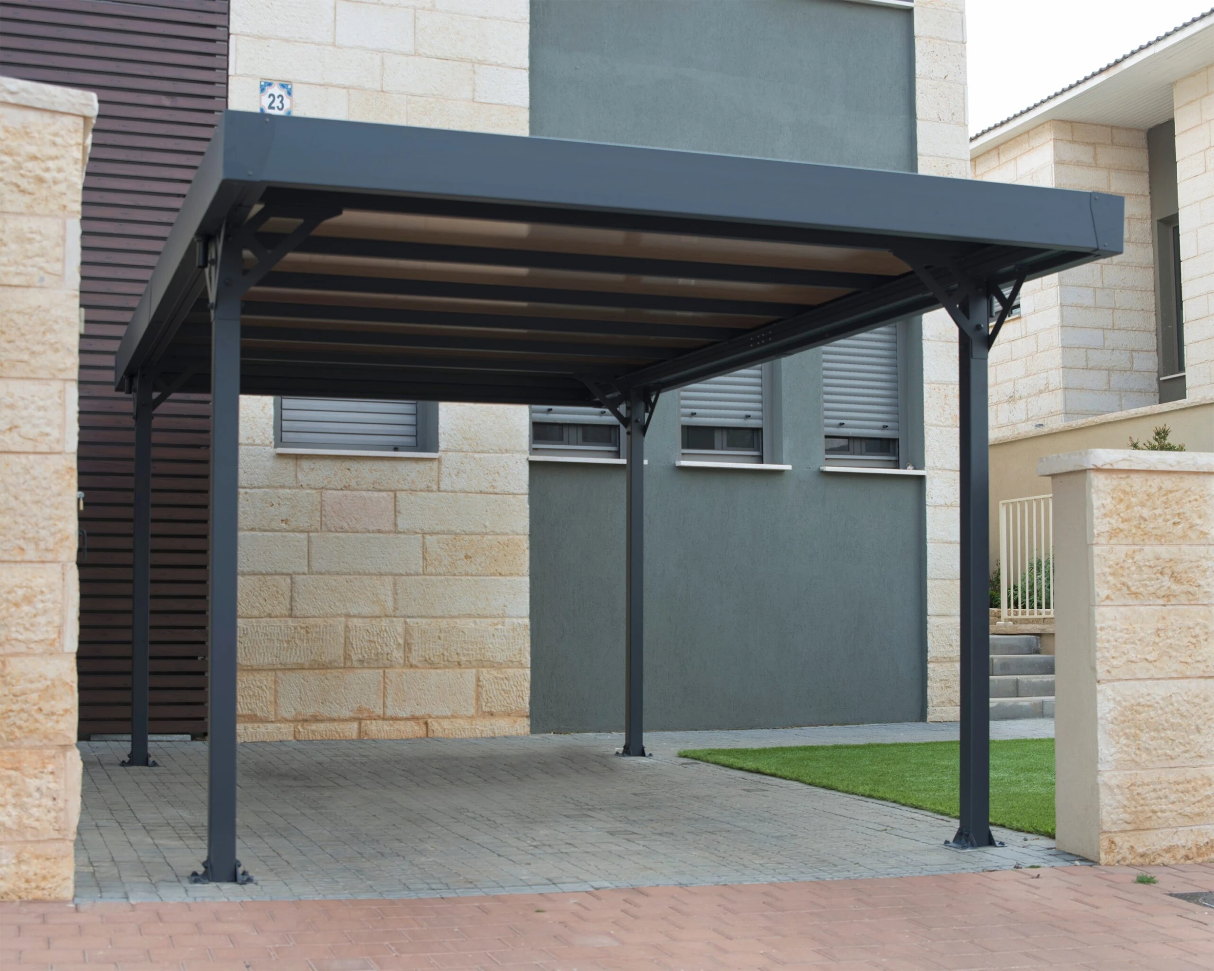 Palram - Canopia Aluminium Carport Palma 5000 Grau - Image 3