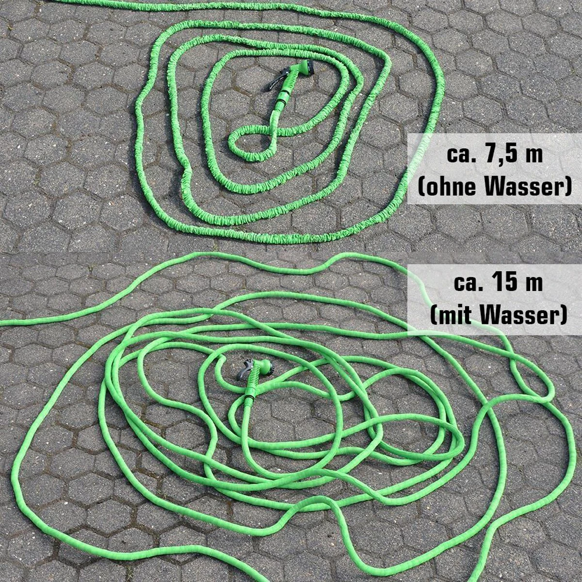 Hochwertiger Gartenschlauch Flexibler Wasserschlauch Schlauch 7,5-22,5m + 7fach Multifunktions Sprüh - Image 6