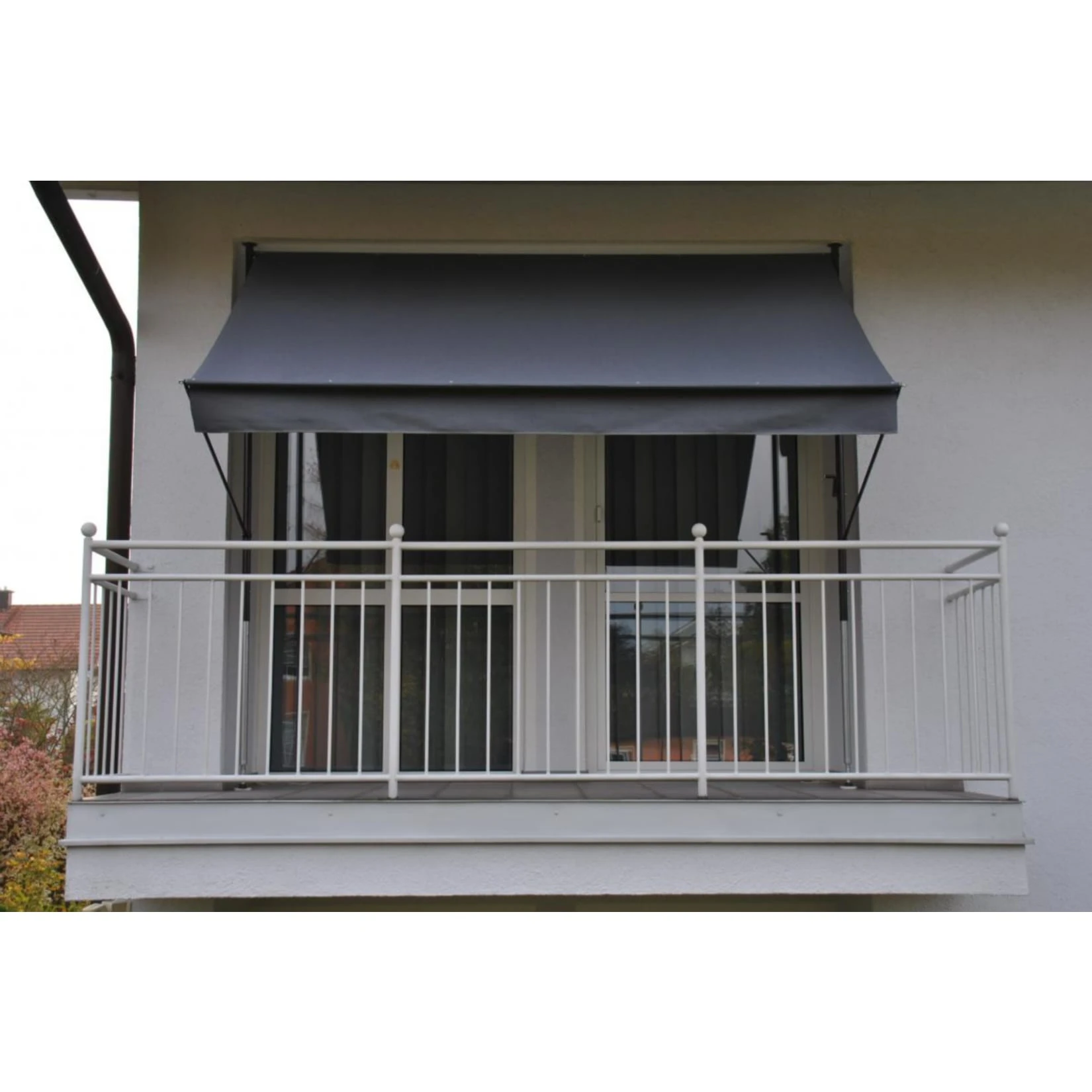 Angerer Klemmmarkise Dunkelgrau 250 Cm Balkonmarkise Markise Balkon Handkurbel