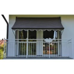 Angerer Klemmmarkise Braun/creme 250 Cm Markise Balkon Balkonmarkise
