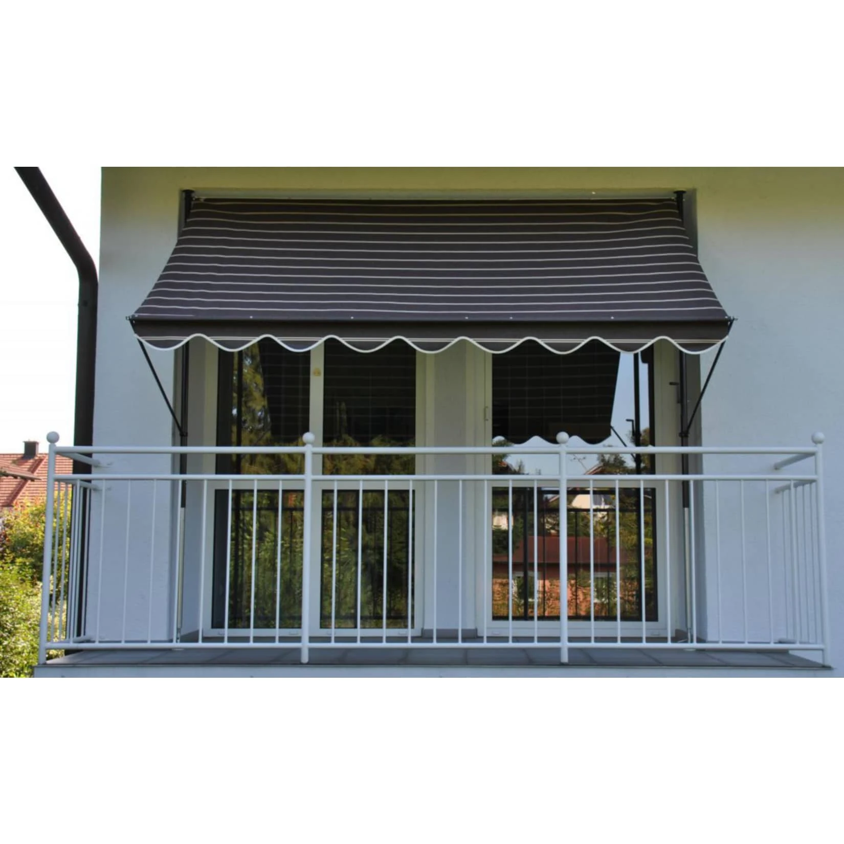 Angerer Klemmmarkise Braun/creme 250 Cm Markise Balkon Balkonmarkise