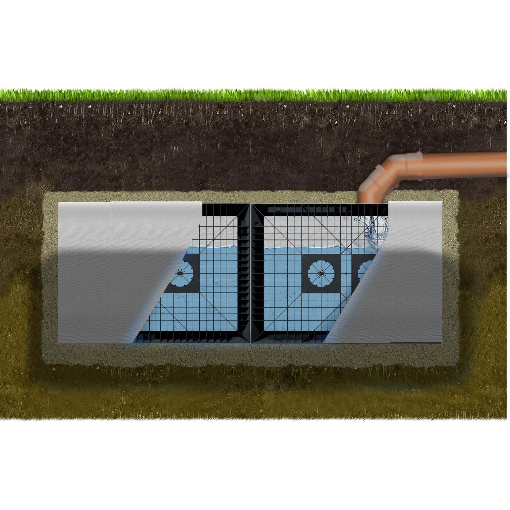 GreenLife Starter-Set Versickerung 280 L Gartenentwässerung Sickerwürfel - Image 5