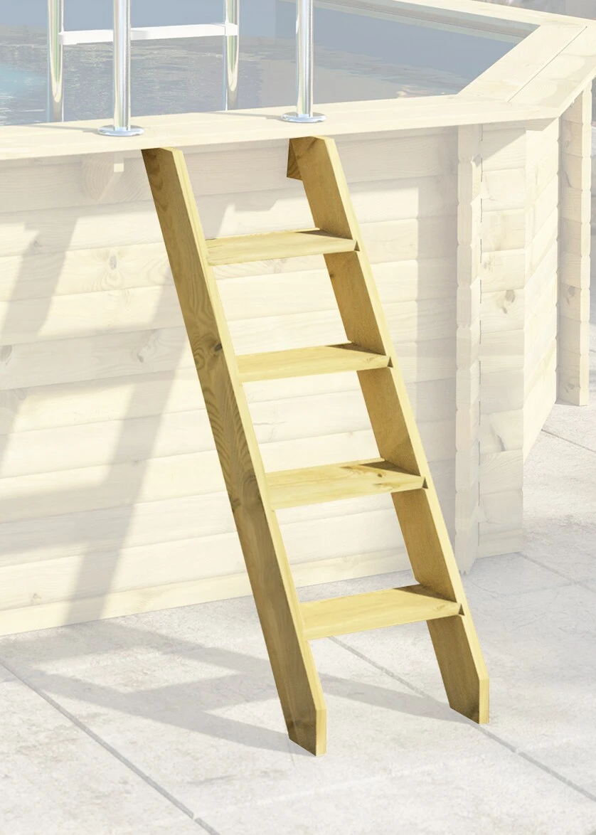 Karibu Rechteckiger Massivholz Pool 308,7 X 276,5 Cm Leitern Und Zubehör Inkl. Holzpool - Image 5