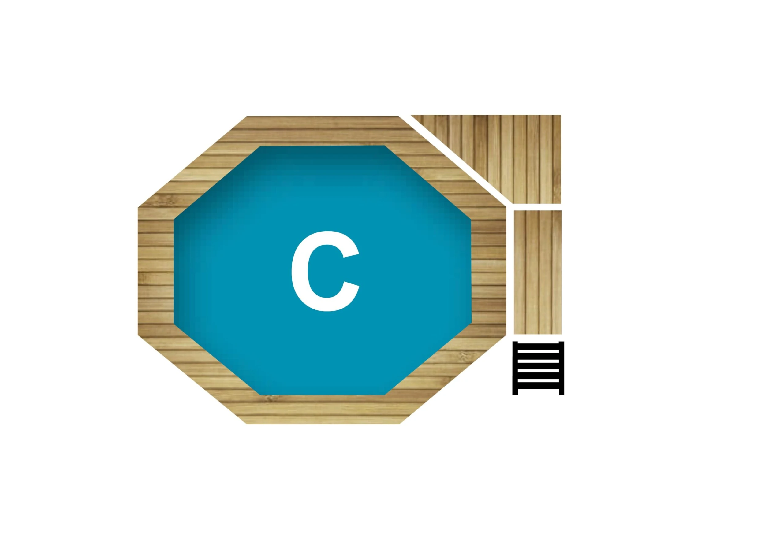 Karibu | Achteck Massivholz Pool 428 X 428 X 124 Cm Modell 2C | SET Inkl. Sonnenterrasse 96 X 199 Cm, Zubehör Und Pool Leitern - Image 5