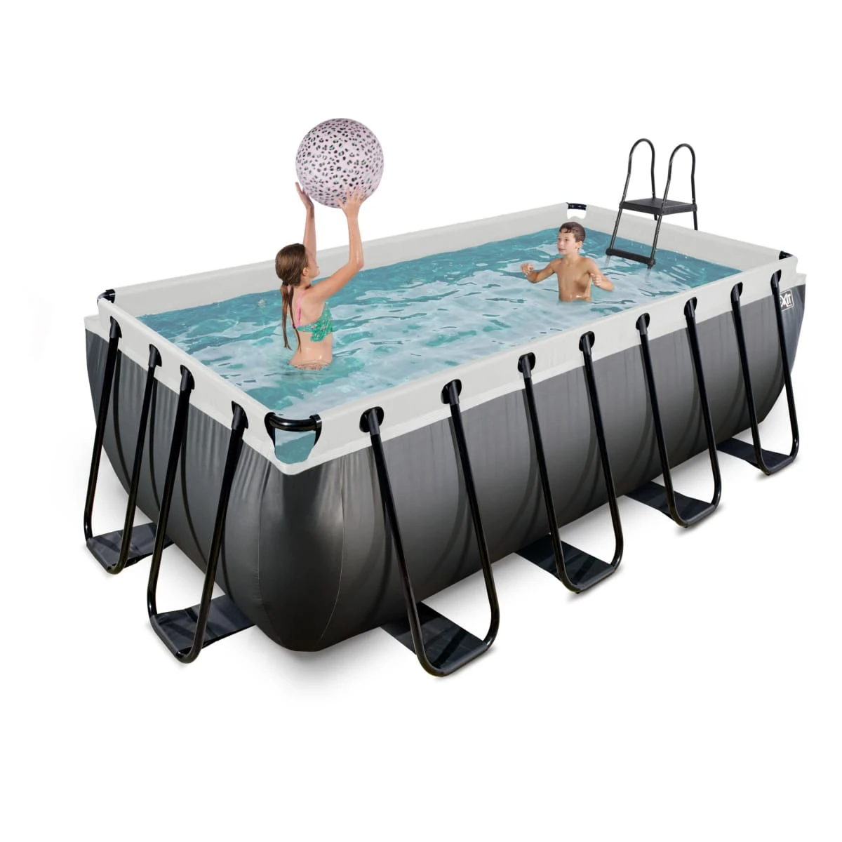 Pool Black Leather, 400 X 200 X 122 Cm Schwarz