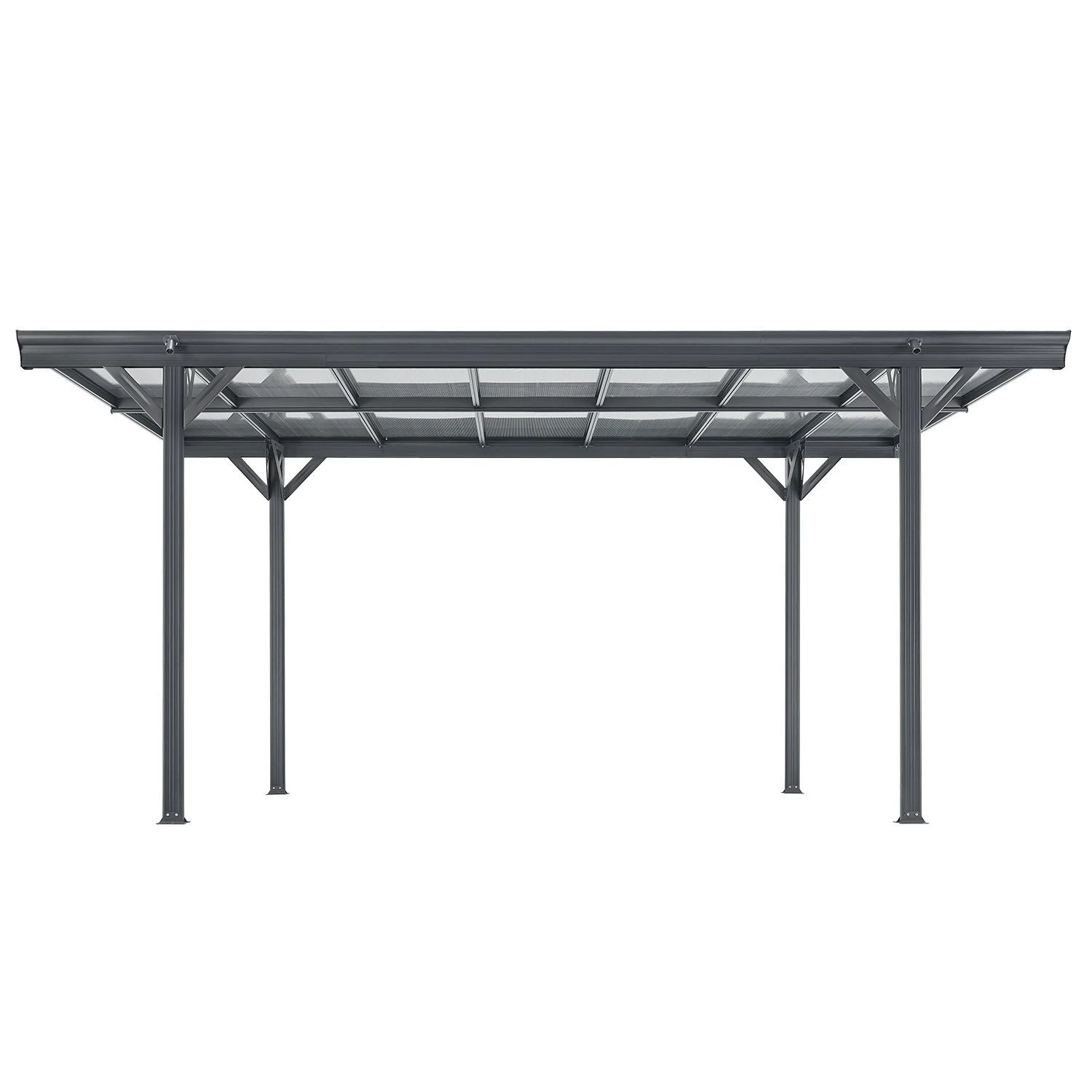 Juskys Carport Mit Flachdach 5x3 M – Freistehende Überdachung Aus Aluminium Mit Doppelstegplatten - Image 6