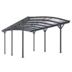 Juskys Carport Mit Bogendach 5x3 M – Freistehende Überdachung Aus Aluminium Mit Doppelstegplatten