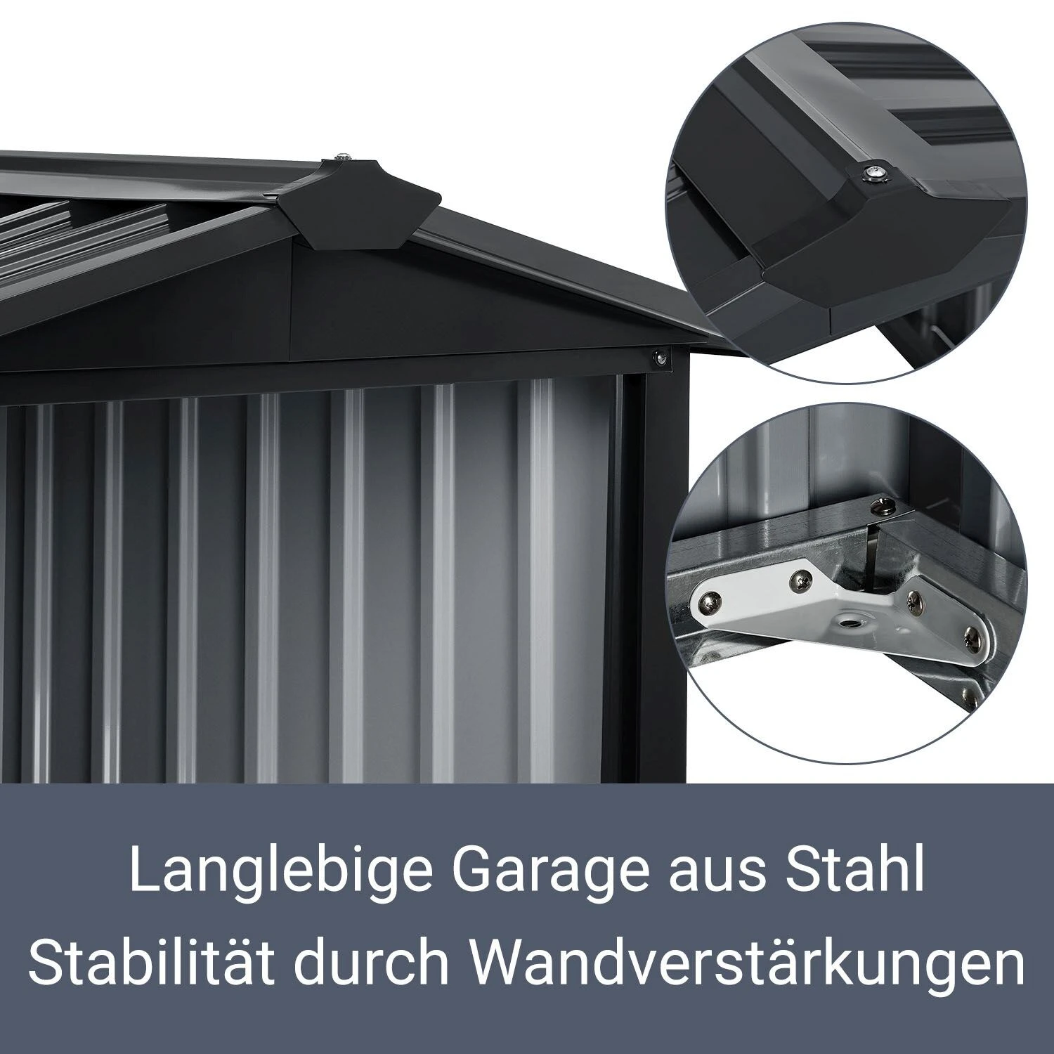 Juskys Mähroboter Garage Mit Satteldach | Rasenmäher Dach Carport Aus Metall | 86 × 98 × 63 Cm - Image 3