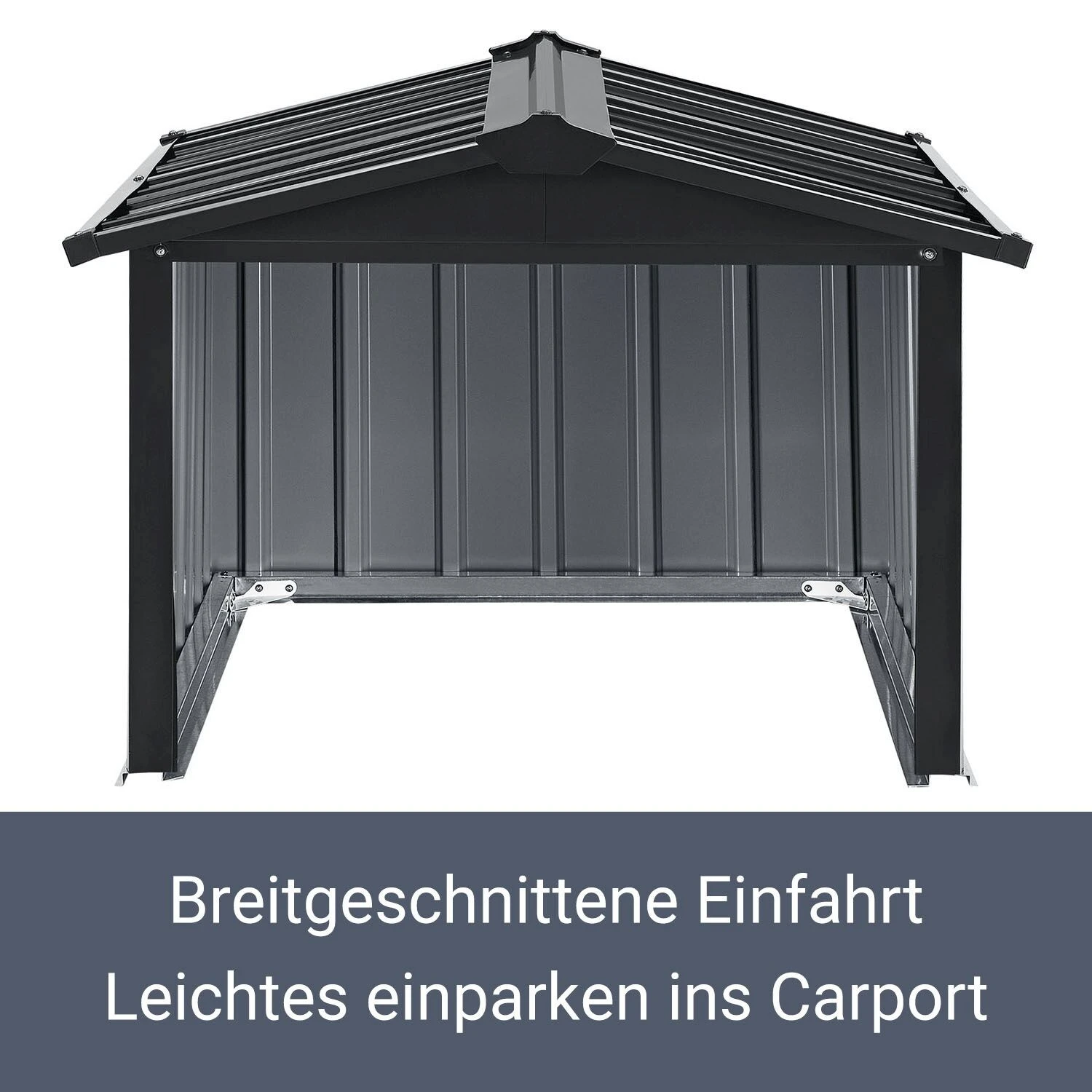 Juskys Mähroboter Garage Mit Satteldach | Rasenmäher Dach Carport Aus Metall | 86 × 98 × 63 Cm - Image 6
