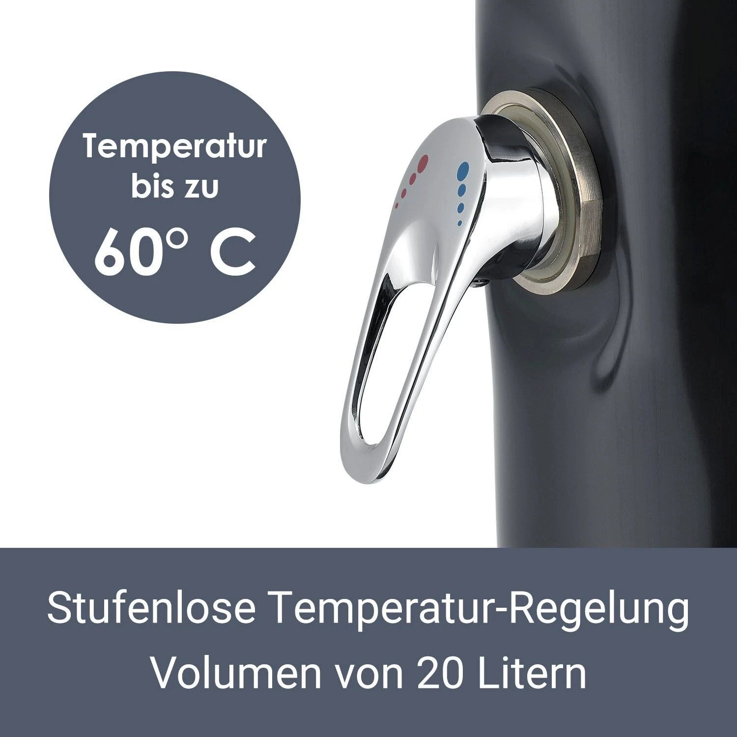 Juskys Solardusche Victoria 20 L – Gartendusche Mit Regendusche – Schwarz - Image 4