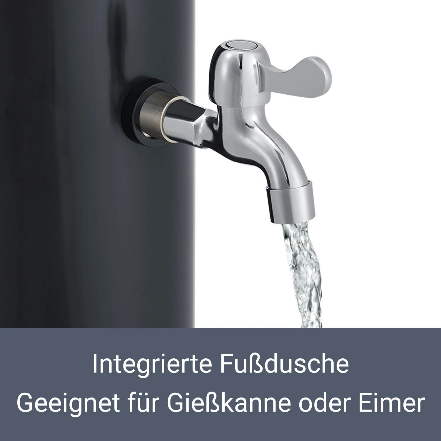 Juskys Solardusche Victoria 20 L – Gartendusche Mit Regendusche – Schwarz - Image 6