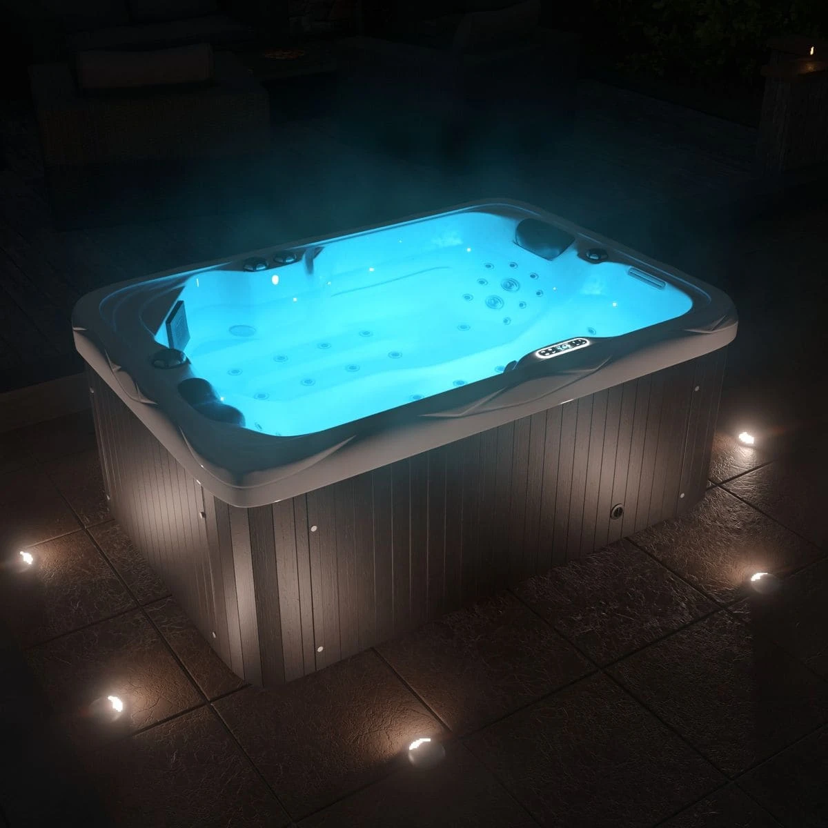 TroniTechnik Outdoor Whirlpool LEVANZO Inkl. Heizung, Hydromassage, Bluetooth Und Farblicht