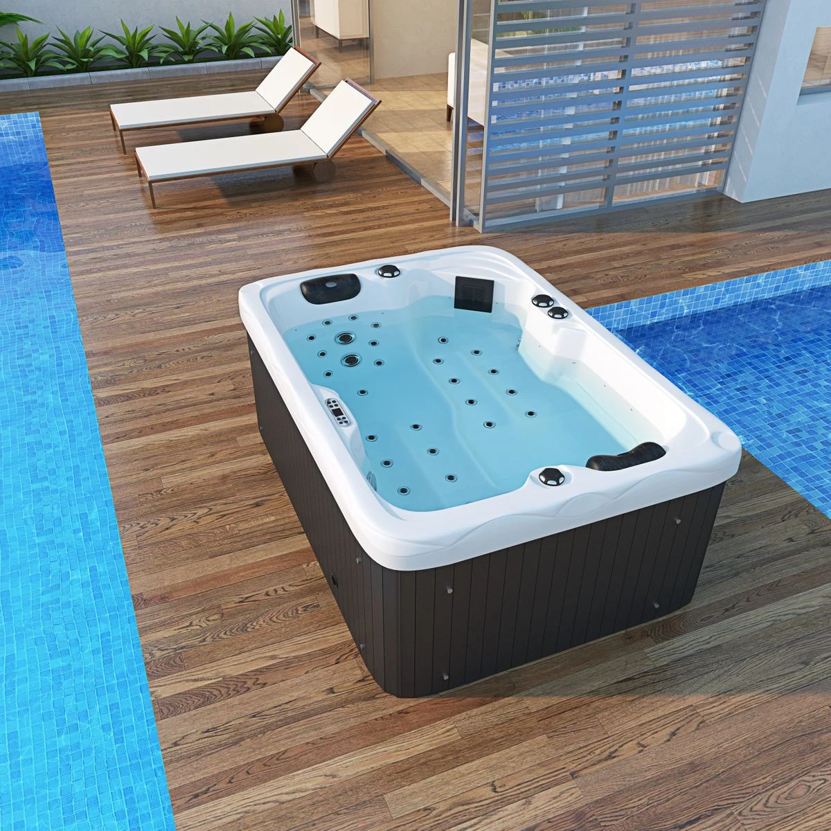 TroniTechnik Outdoor Whirlpool LEVANZO Inkl. Heizung, Hydromassage, Bluetooth Und Farblicht - Image 3