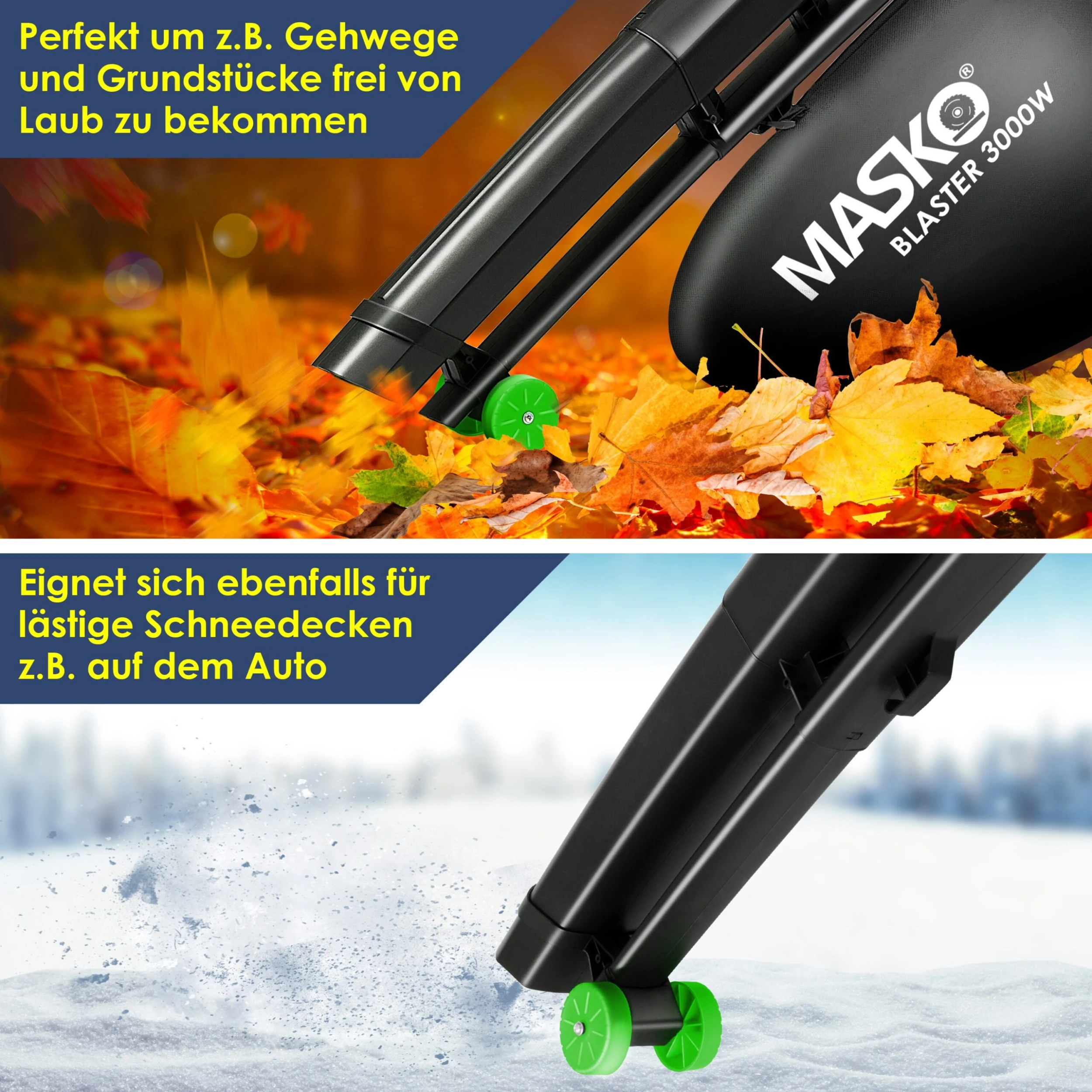 MASKO® Elektro Laubsauger 3in1 Elektrischer 3000W 45L Laubbläser Laubhäcksler - Image 4
