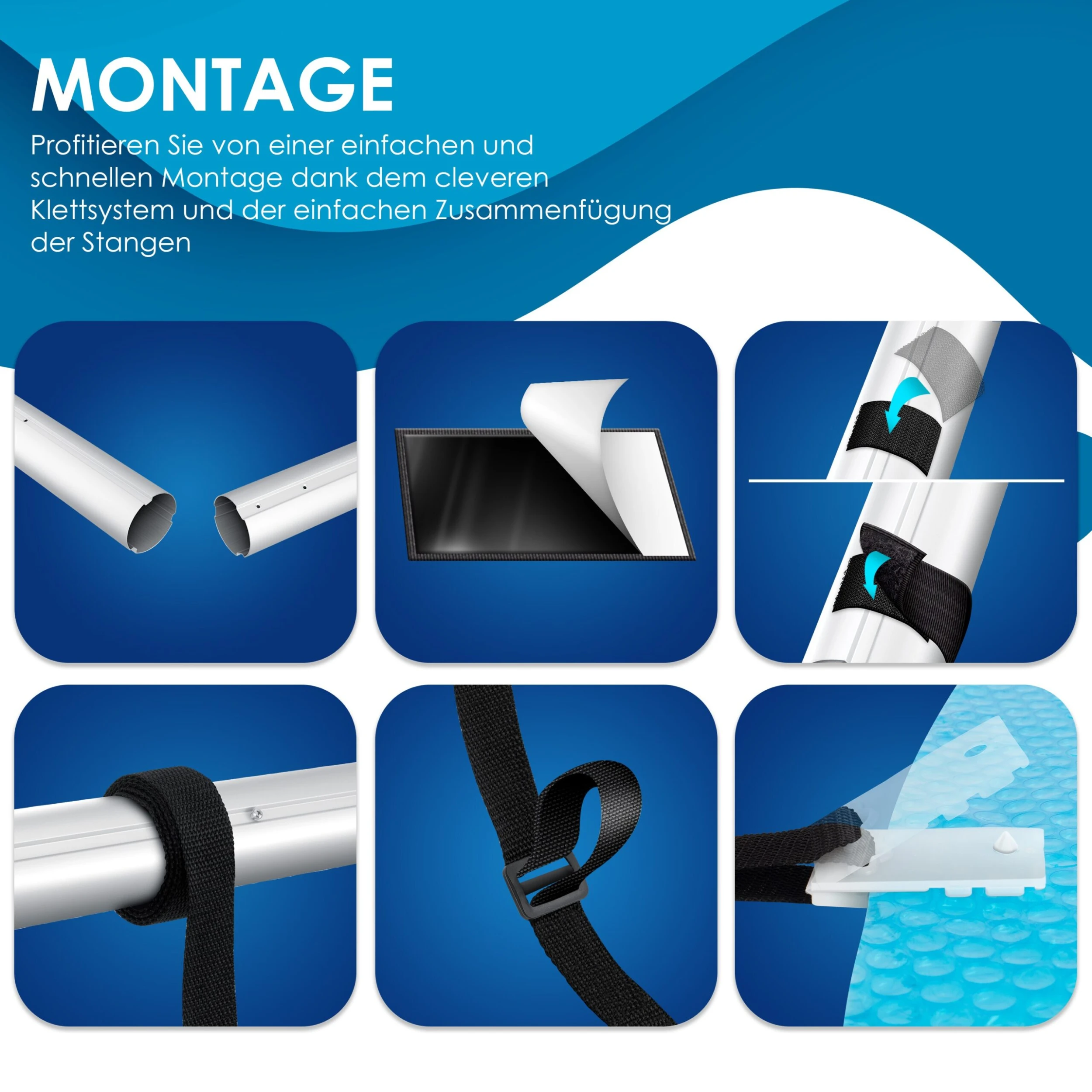 KESSER® Pool Aufroller Premium Aufrollsystem 3m - 5,70m | Mit Rädern | Für Solarplane | Mobiles Aufrollvorrichtung Für Poolplane & Abdeckung | Inkl. Bänder | Witterungsbeständiges Material - Image 3