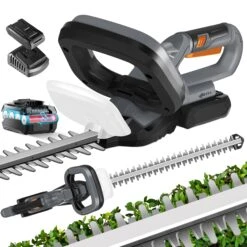 MASKO® Akku Heckenschere Profi Hecken & Strauchschere 57cm Schnittlänge Inkl. 21V Akku 3,0 Ah & Ladegerät Kabellos Elektro-Heckenschere 27mm Zahnabstand Dual Schnittklingen Verstellbarer Griff