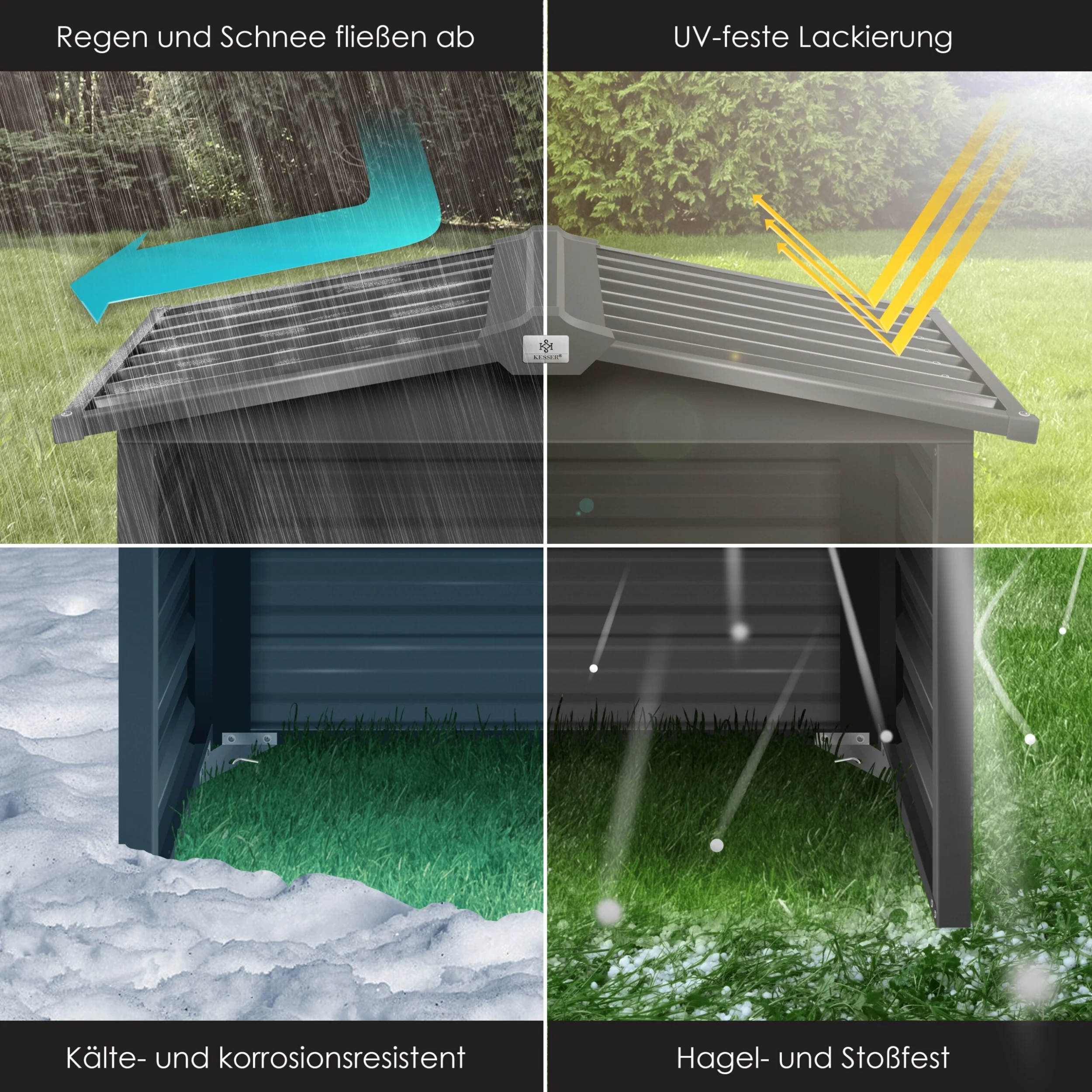 KESSER® Mähroboter Garage Mit Satteldach Dach Carport Überdachung Für Mähroboter Rasenmäher Rasenroboter Automower Garten Metall Witterungsbeständig Mährobotergarage Inkl. Montagematerial - Image 5